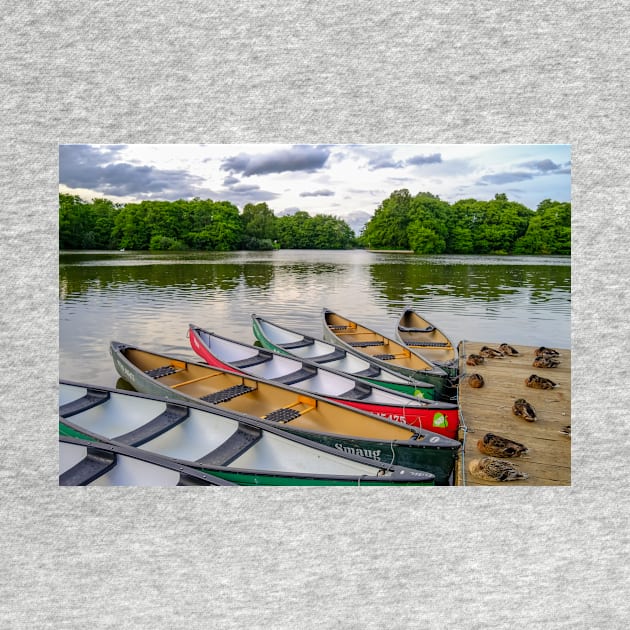 Moored canoes and kayaks by yackers1